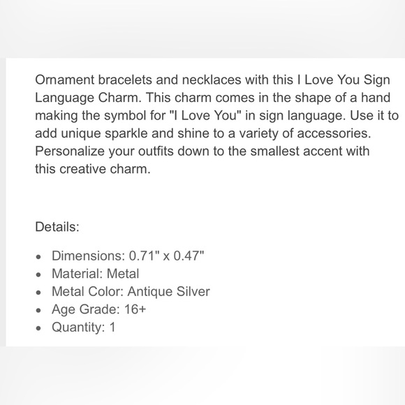 I love u in sign language on a faceted chain necklace - Picture 8 of 8